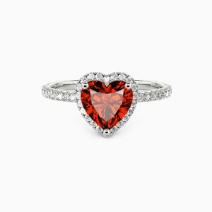Coquette Deep Scarlet Heart Gemstone Ring